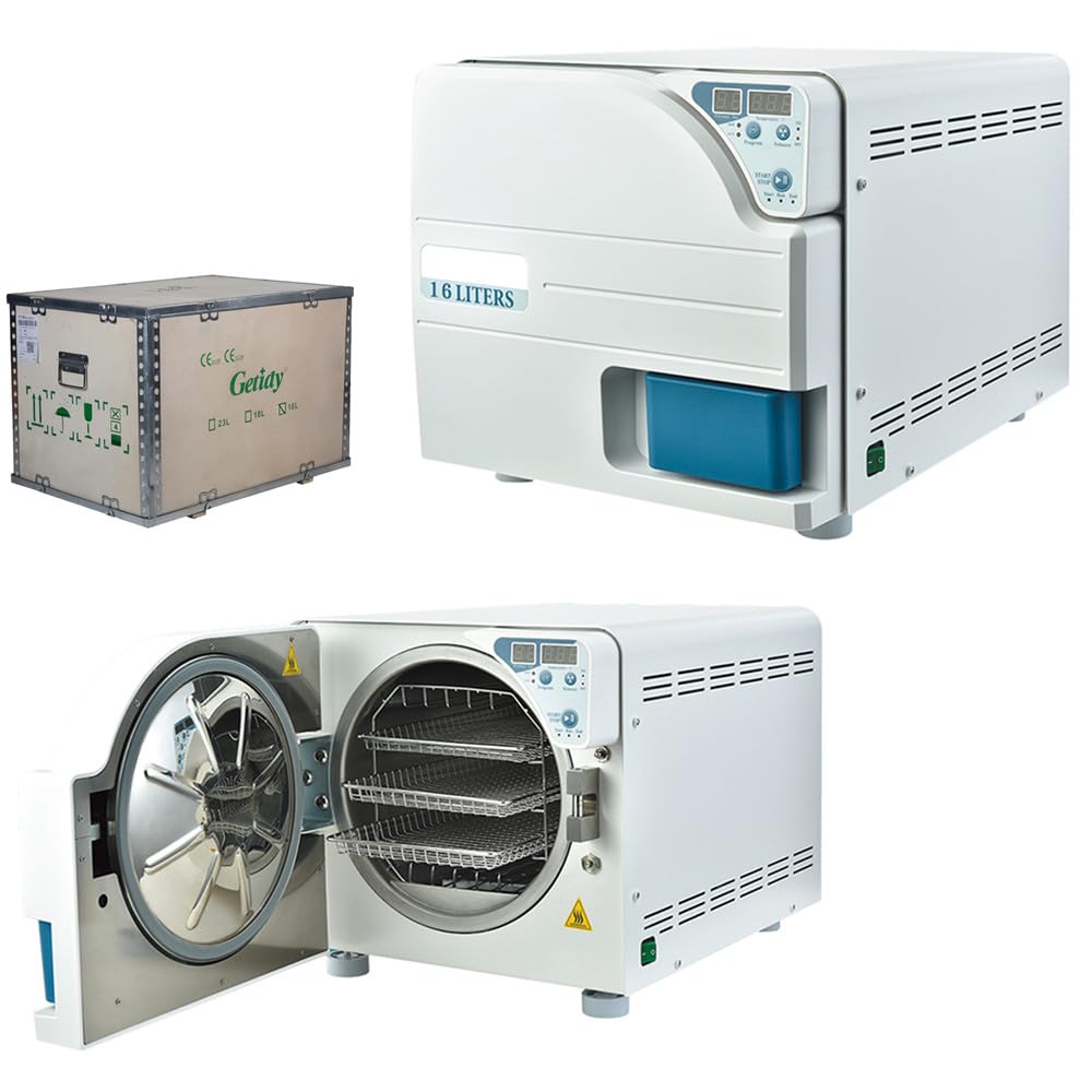 16L Digital LED Screen Automatic Autoclave Steam Sterilizer High Temperature Class N Lab Sterilization Machine with Wooden Box JC-16