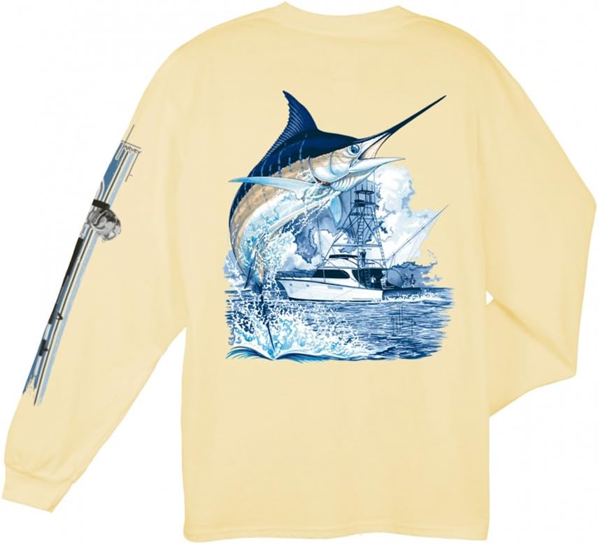 Guy Harvey Marlin Boat Long Sleeved T-Shirt