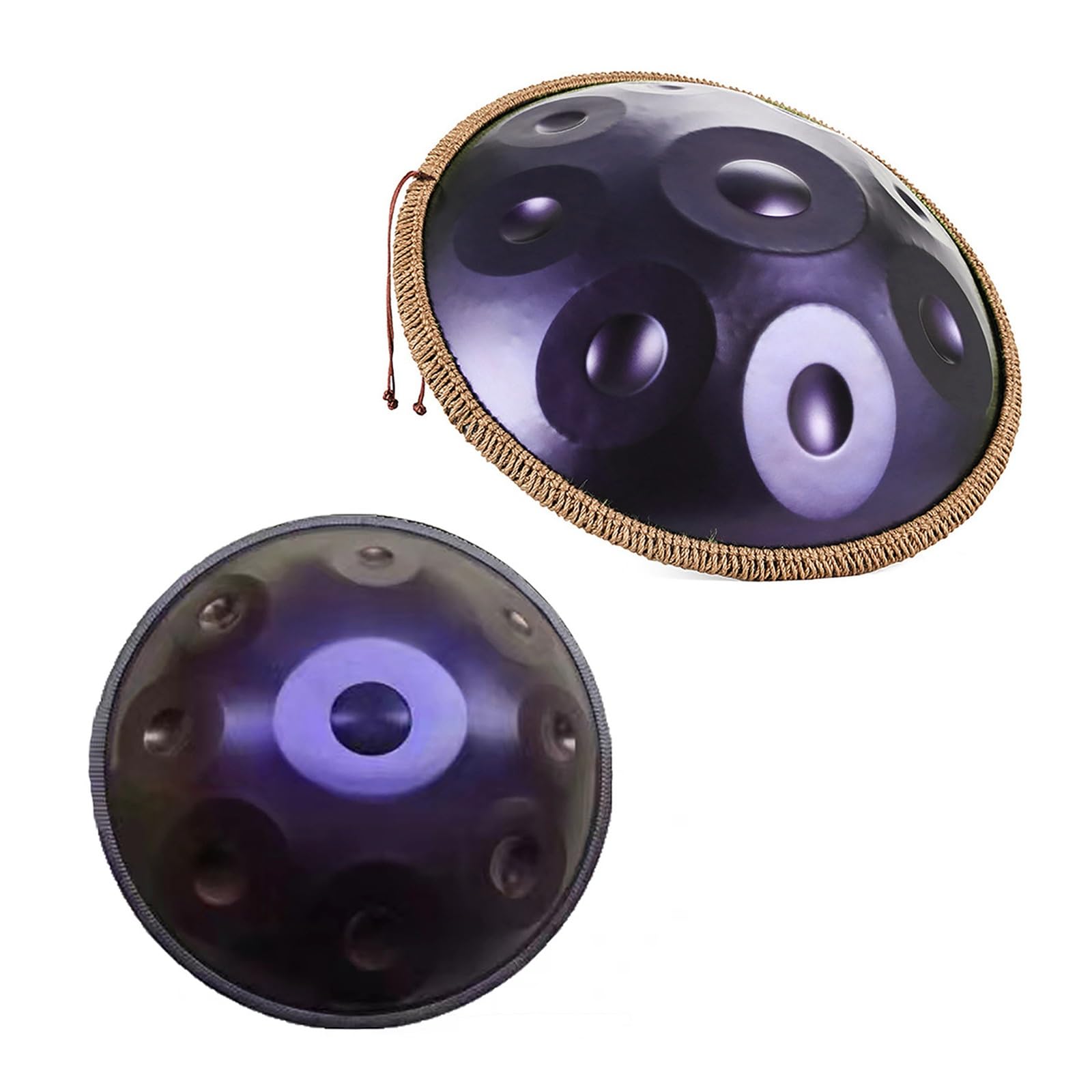 Handpan zestaw perkusyjny 56 cm, 440 Hz, 9/10/12 nut D moll stalowy bęben do medytacji, jogi, z miękką torbą młotkami i stojakiem