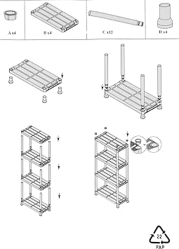 Easy Shopping ® 4/5 Tier Black Heavy Duty 60CM Wide Plastic Shelving Unit Storage Organised Garage/Home/Pantry Racking Shelf Shelves Workbench Workman Bays Racking Tools