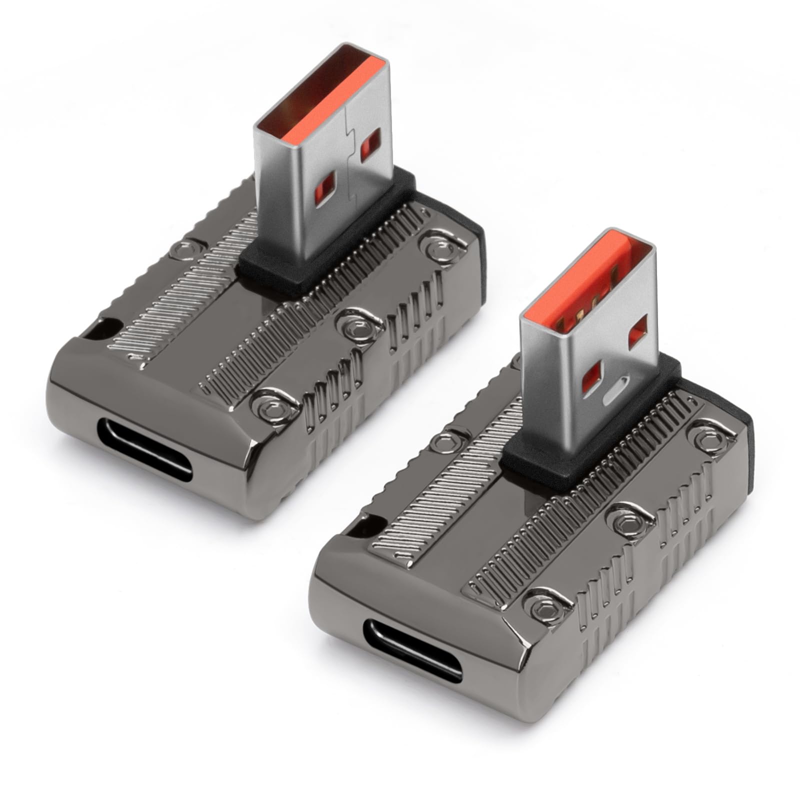 Adattatore RJ45 Maschio Femmina Cat.6 UTP Angolato verso il basso a 90° Nero - Adattatori e