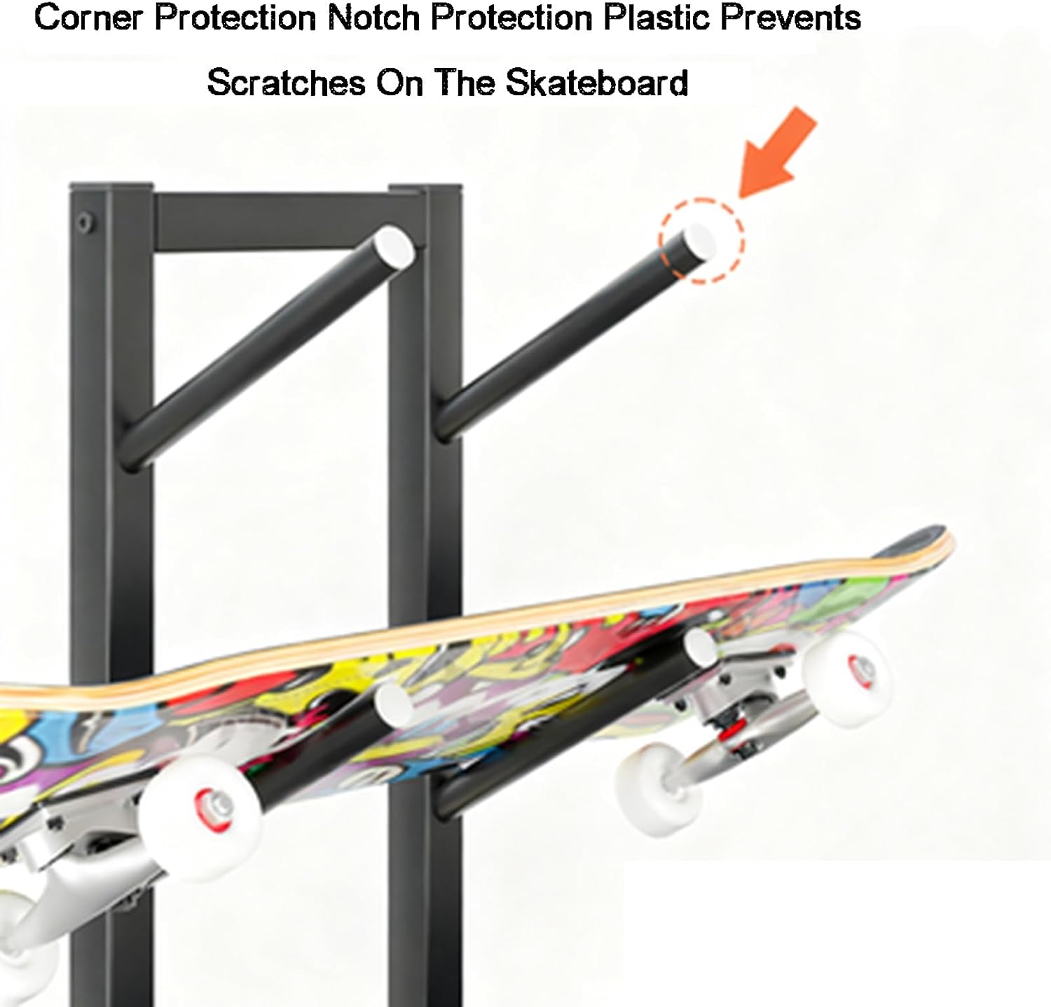 Snowboard Storage Rack,Skateboard Floor Stand,Sided Standing 5 Layer Skateboard Holder Floor,for Ski Storage