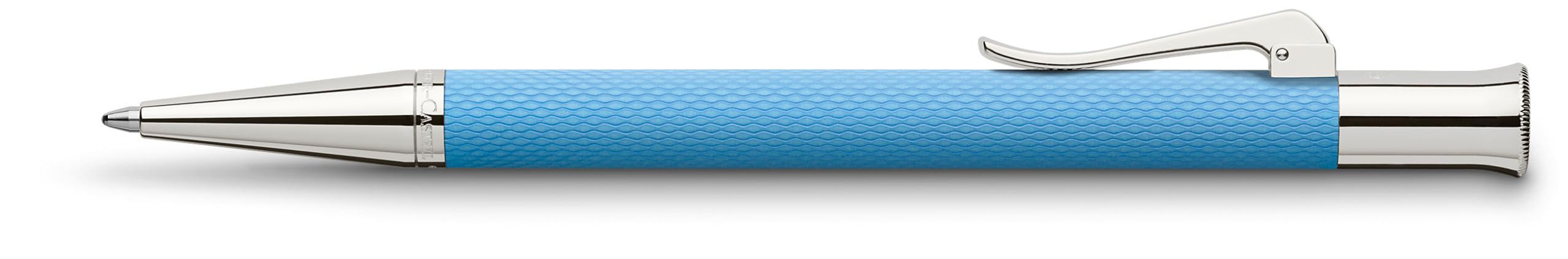 Graf von Faber-Castell 145265 Drehkugelschreiber Guilloche Gulf Blau | Guillochierter Edelharzschaft mit rhodinierten Metallteilen und dokumentenechter Großraummine