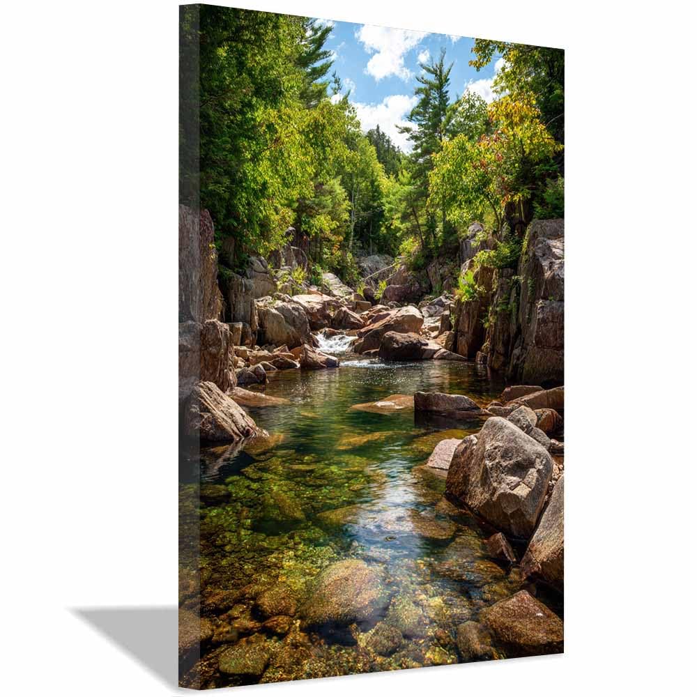 CUDAOO Nowoczesny plakat z krajobrazem natury wyraźny strumień do biura sypialni salonu wystrój (turkusowy) - 60 x 80 cm oprawiony