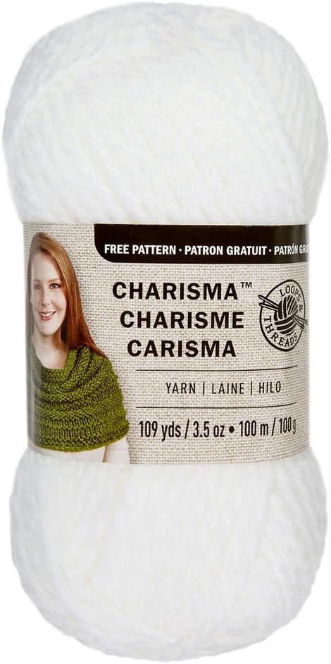 Loops & Threads Charisma Yarn - White - 3.5 oz - One Ball