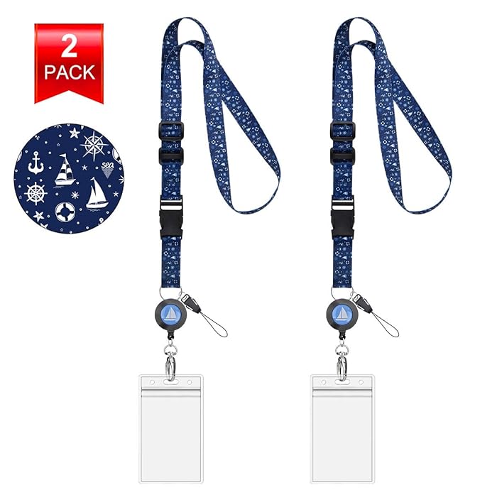 Buy Adjustable Cruise Lanyard ID Holders 2 Pack Lanyard with ID