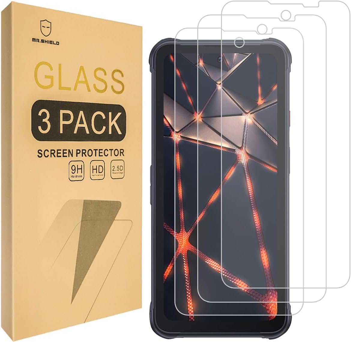 Mr.Shield Screen Protector compatible with Cubot KingKong Power [Tempered Glass] [3-PACK] [Japan Glass with 9H Hardness]