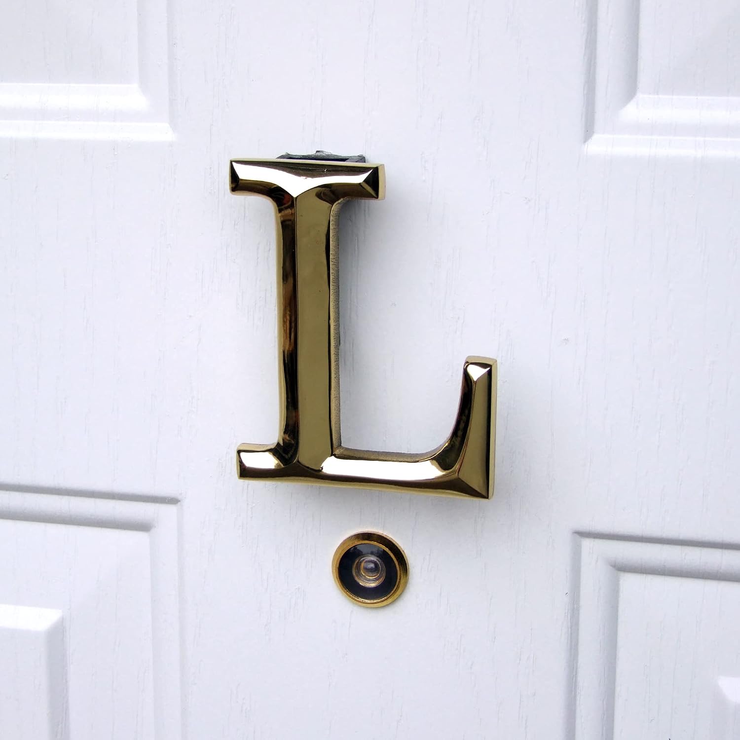 Monogram Letter L Door Knocker - Brass