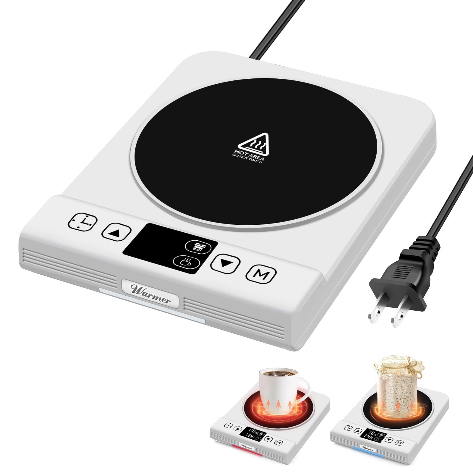 Photo 1 of 2 in 1 Sourdough Starter Warmer Mat - Upgrade Warming Heating Sour Dough Starter Pad 24H Timer 1°F Thermostat Control(70-100°F) & Coffee Heater(110-180°F), Fit Jar Up to 40oz, Perfect for Home Backing