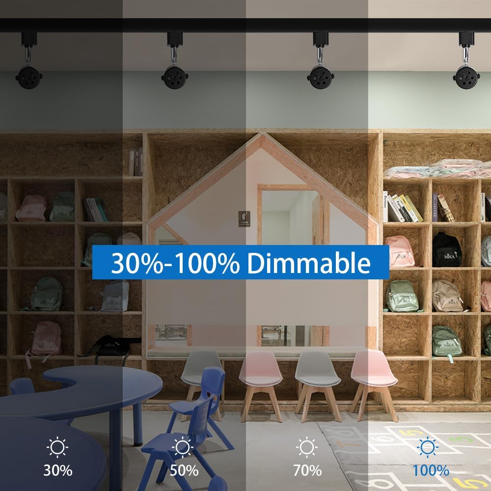 EAGLOD H Track Lighting Heads, 8W Dimmable LED Track Light Head for Accent Art, Halo Track Light Fixtures 3000K Warm White 110V Zoomable- 10 Pack (Black)