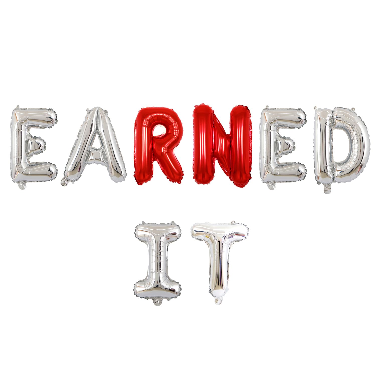 Red Sliver Earned It Balloon Banner, Nurse Graduation Party Decorations 2026 Nurse Graduation for Nursing School Nursing Graduation Party Supplies