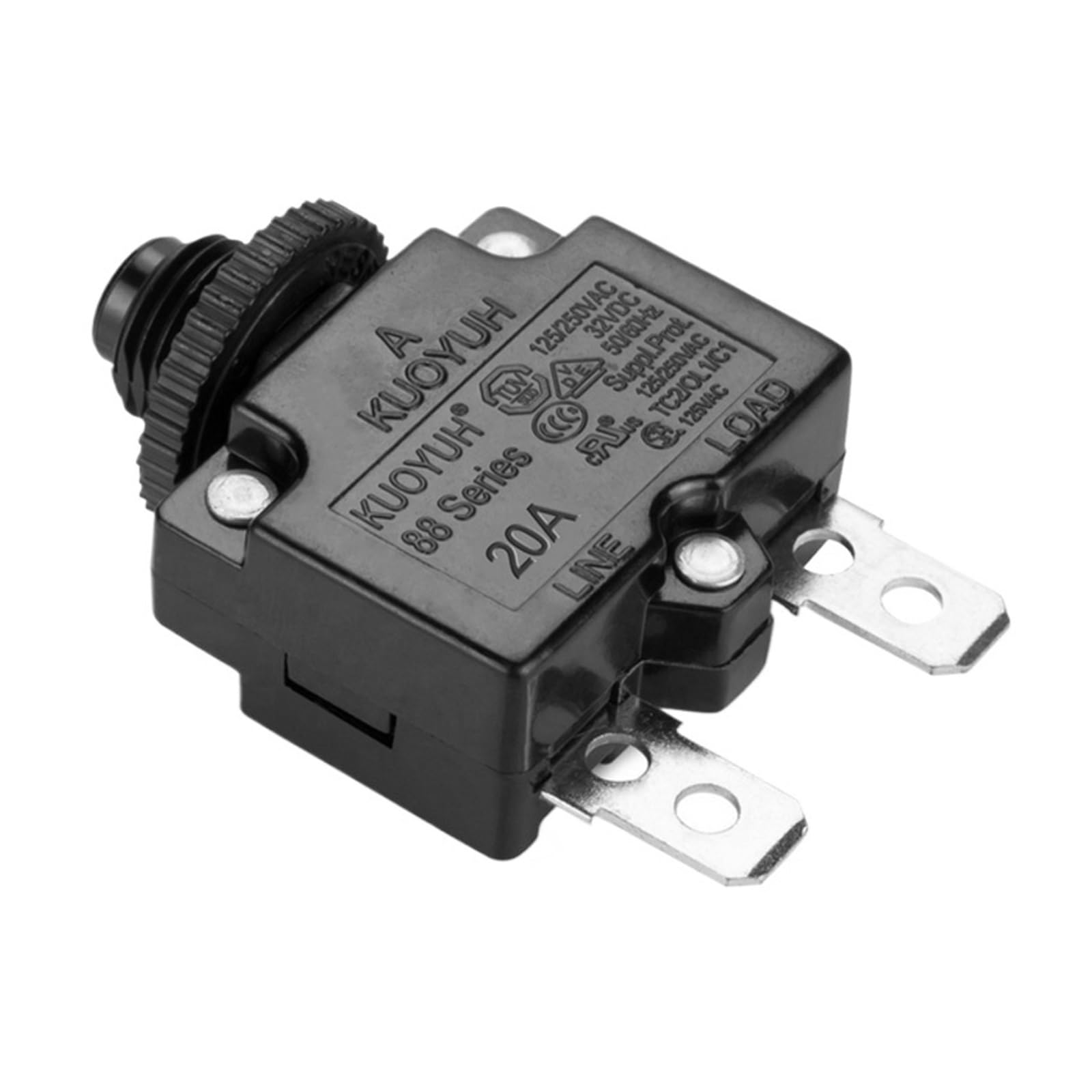 Disjoncteur thermique 8A réarmable série 88 avec écrou en plastique pour circuit