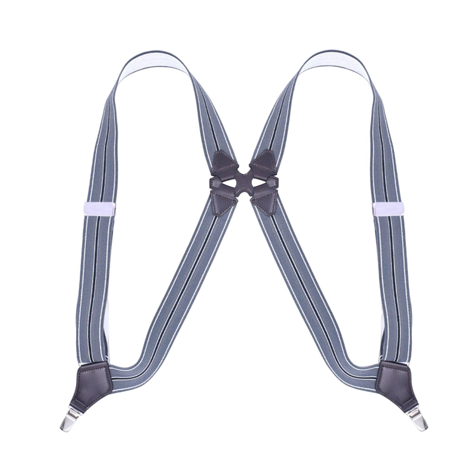 nivaa Men Women Suspenders Y Shaped Adjustable Elastic Straps Heavy Duty Back Belt Gray-picture-33