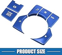 Vista 3 de Cubierta de panel de consola central de coche, interruptor de mano de freno multimedia para Mazda CX-5 2017-2020, azul (Set de 7)