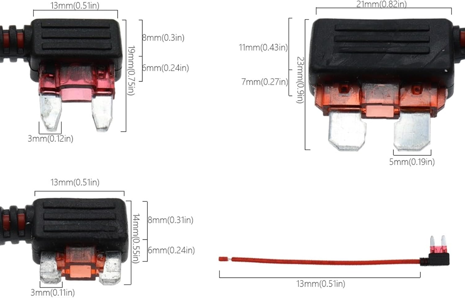 12V 5A 10A 15A 20A Car Fuse Holder Add-a-Circuit TAP Adapter Micro Standard ATM APM Blade Mini Medium Simple Safety Device(3PCS,Micro_15A)