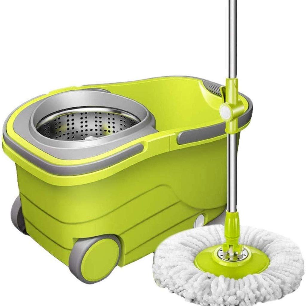 Nettoyage des sols sans fatigue avec spin mop bucket acier inoxydable 360