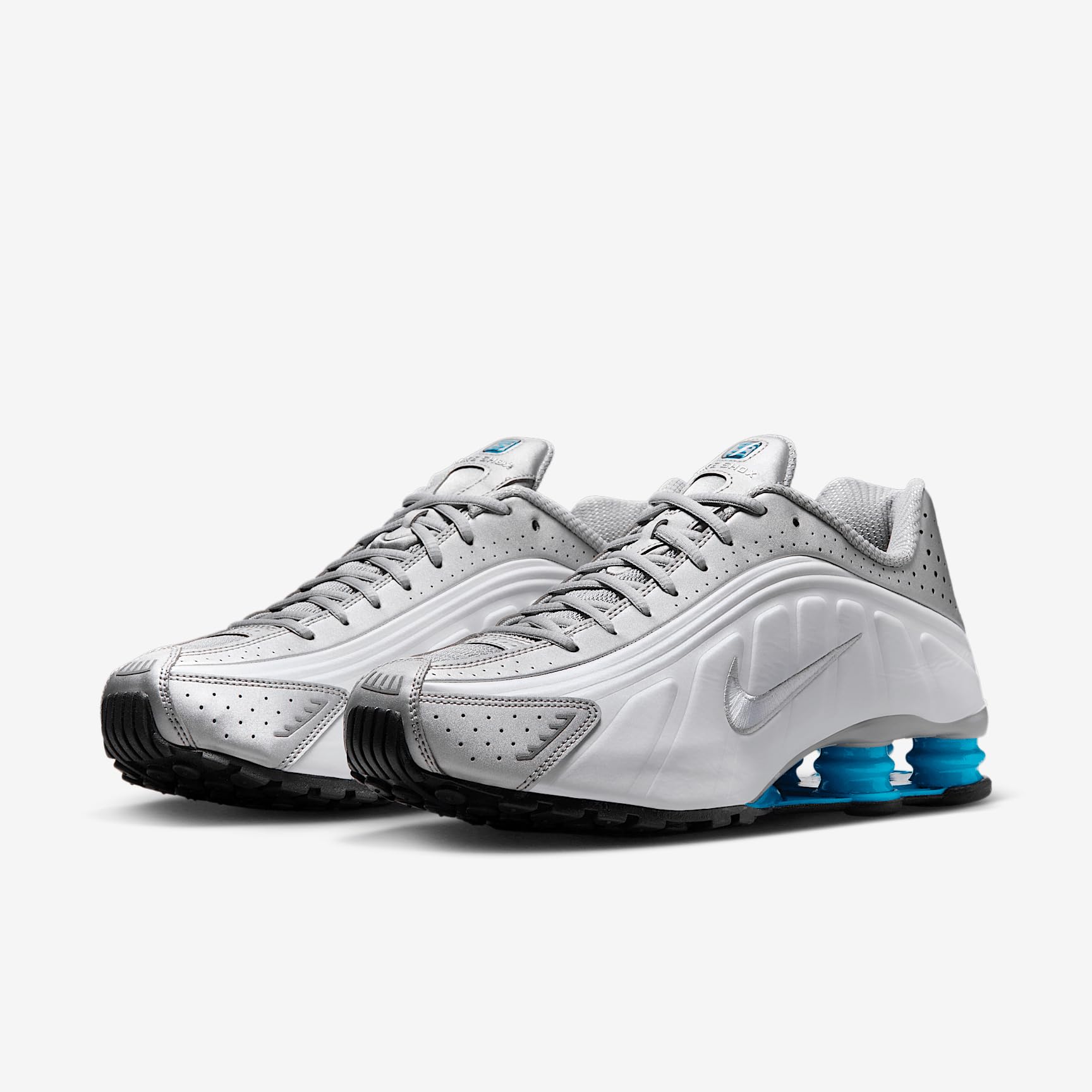 Nike HQ1988-005 Shox R4 Herren METALLIC Silver/Blue Lagoon-White EU 44 – Bild 5
