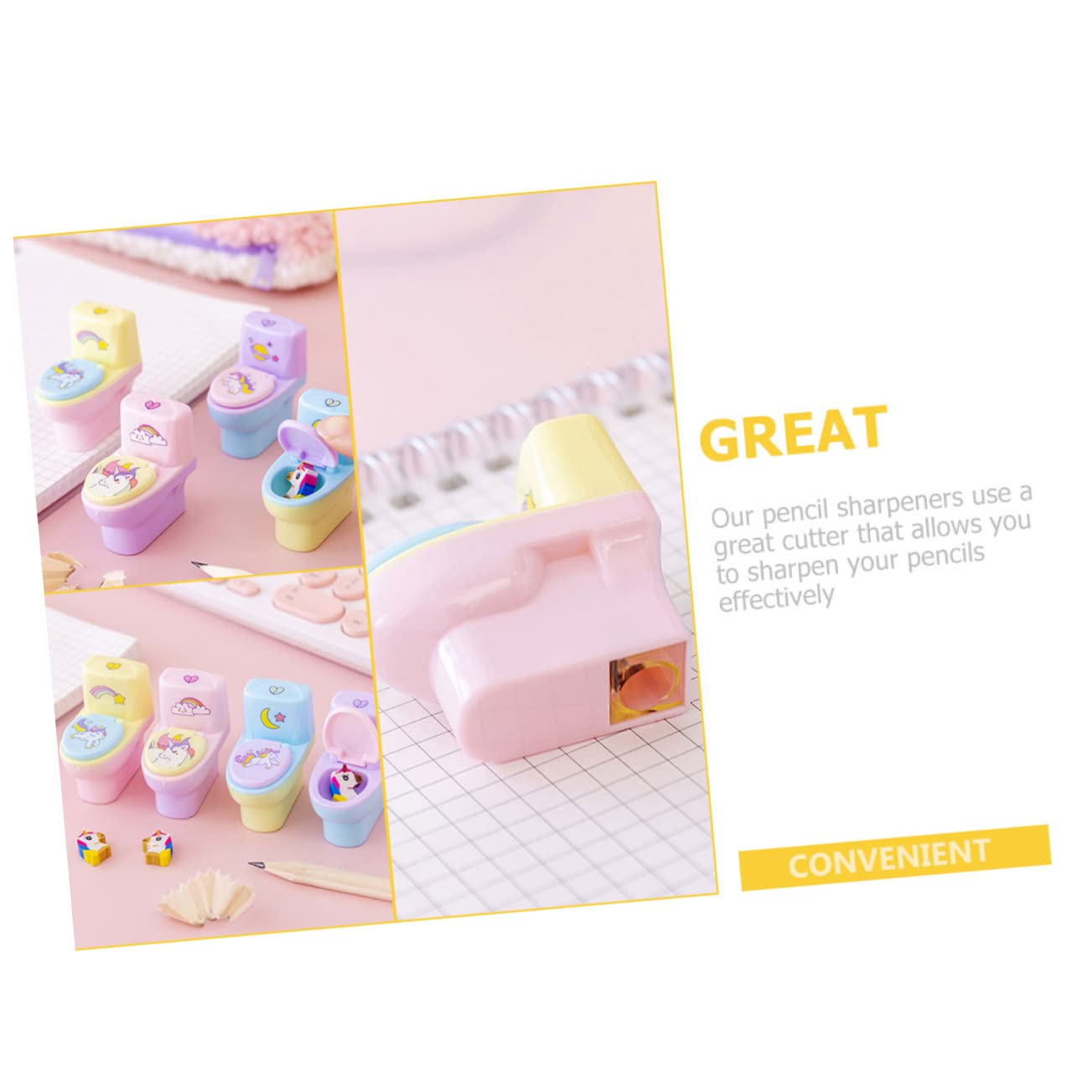 Lurrose 48 Pièces taille-crayon compact pour enfants taille-crayon à main taille-crayon portatif portable bureautique accessoires aiguiseur à main domestique aiguiseurs compacts Plastique