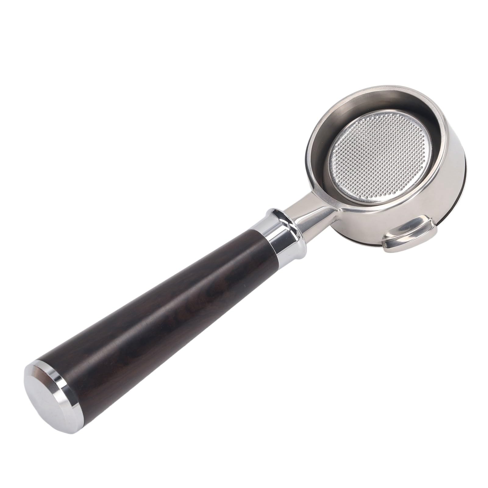 Portafiltro de café, portafiltro de 3 orejas con cesta de filtro de 58 mm for cafetera Nuova, mango de portafiltro de 58 mm, portafiltro sin fondo desmontable de acero inoxidable (un palo de rosa negr
