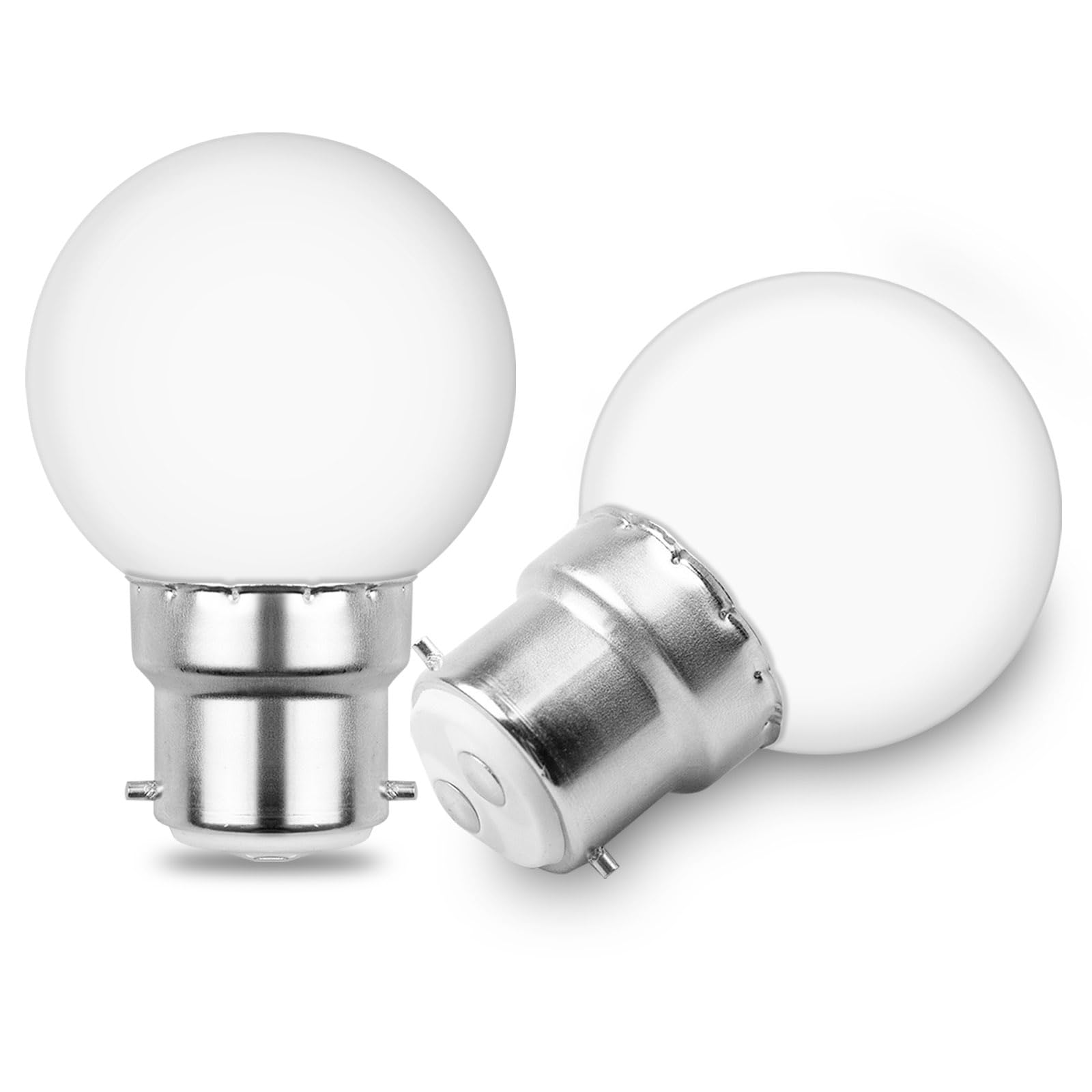 BROLSKUN B22 Bayonet LED Light Bulbs B22 Warm White 3000K 3W Globe 40W Equivalent 300LM G45 Golf Ball Small Bulb Energy Saving Light Bulbs 220V Table Lamp Non-Dimmable, Pack of 2