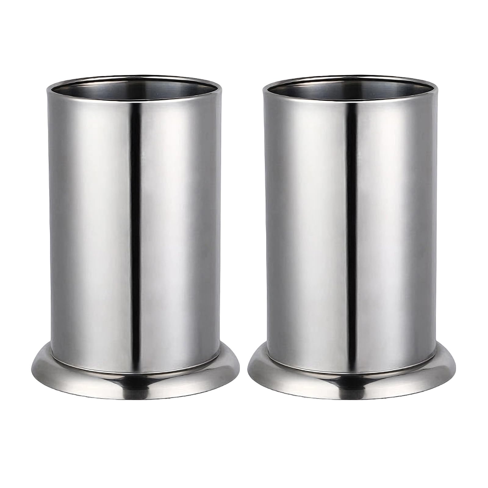 Tsophreniq 2Pcs Stainless Steel Utensil Organizers with Drainage for Chopsticks Stirrers Straw Holder for Counter Stainless Steel Storage Holders for Coffee Stirrers Chopsticks Straws