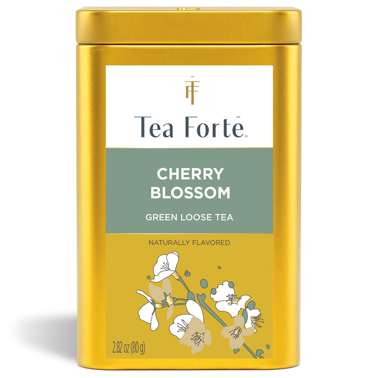 Tea Forte Cherry Blossom Premium Loose Leaf Caffeinated Green Tea Blend Canister, Makes 35-50 Cups