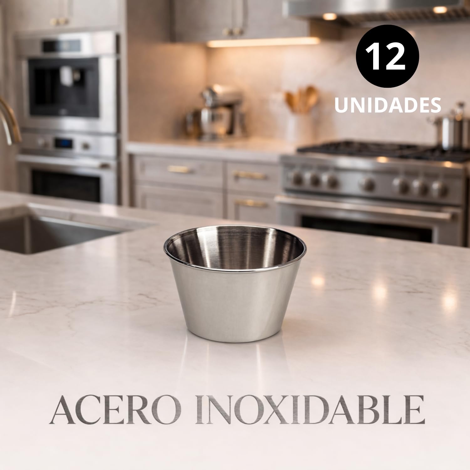 EUROXANTY® Moules |Acier inoxydable | Faciles de démouler | Pour gâteaux cannelés, madeleines, brownies... | Ø9 cm | Jeu de 12 unités