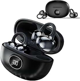 H'MASTON Fone de Ouvido Bluetooth Fone Corrida com Clipe Sem Fio Tws 5.4 com LED Digital Display para Esportivo Compatível com Xiaomi iOS Redmi Samsung