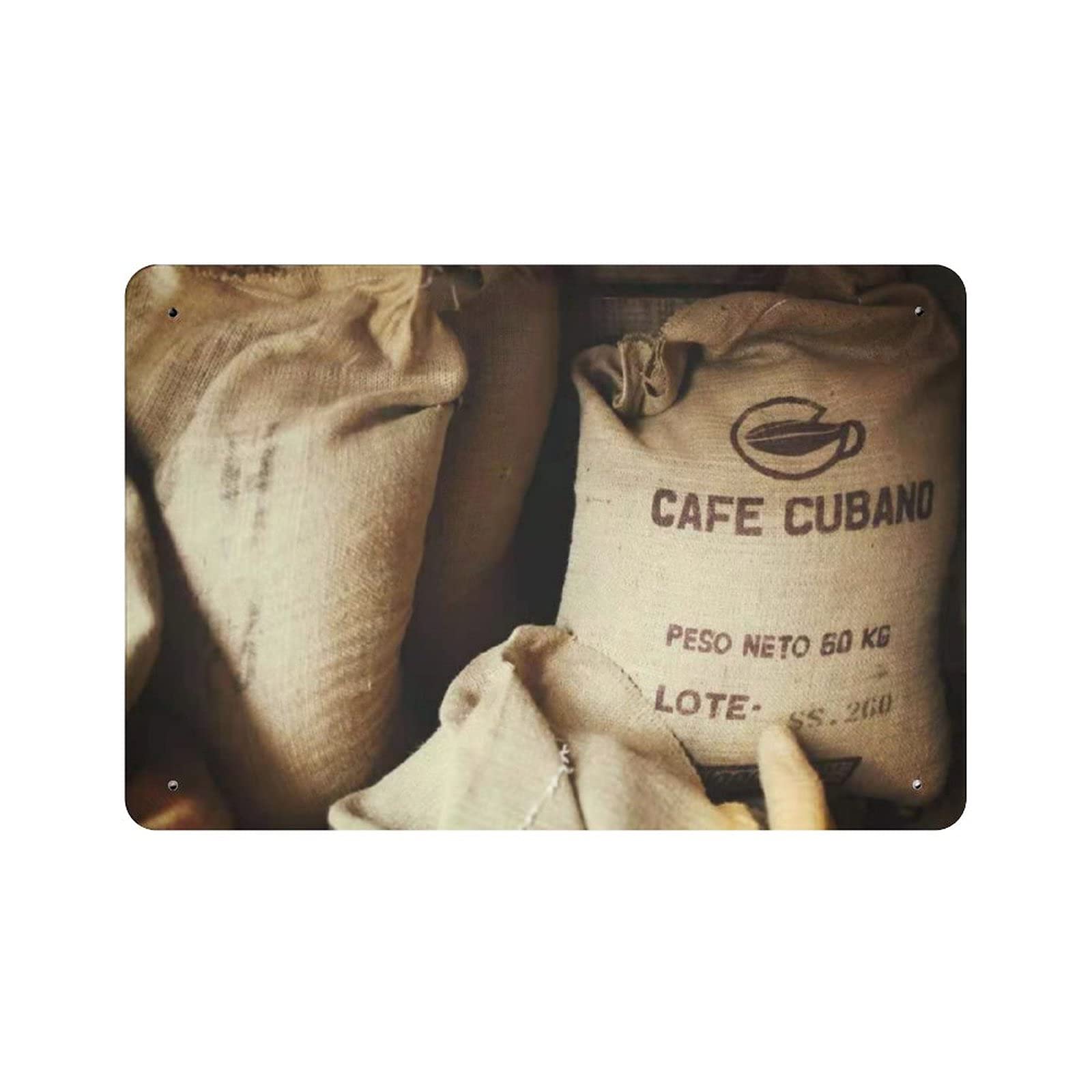 KEYGAMER Coffee In Cuban Cafe Warehouse Metal Tin Sign, Vintage Plaque Poster Garage Bar Home Wall Decor 8 X 12 Inches — image 1