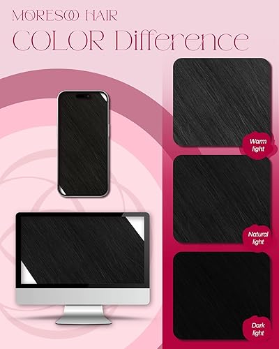 Miniatura 8 de Moresoo - Extensiones de cabello con microanillo, 100% cabello humano real, pelo suave, 1.76oz-50 g50s