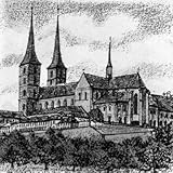 michelsberg bamberg Handsignierte, einfarbige Originalradierung der Motivgröße 5 x 5 cm