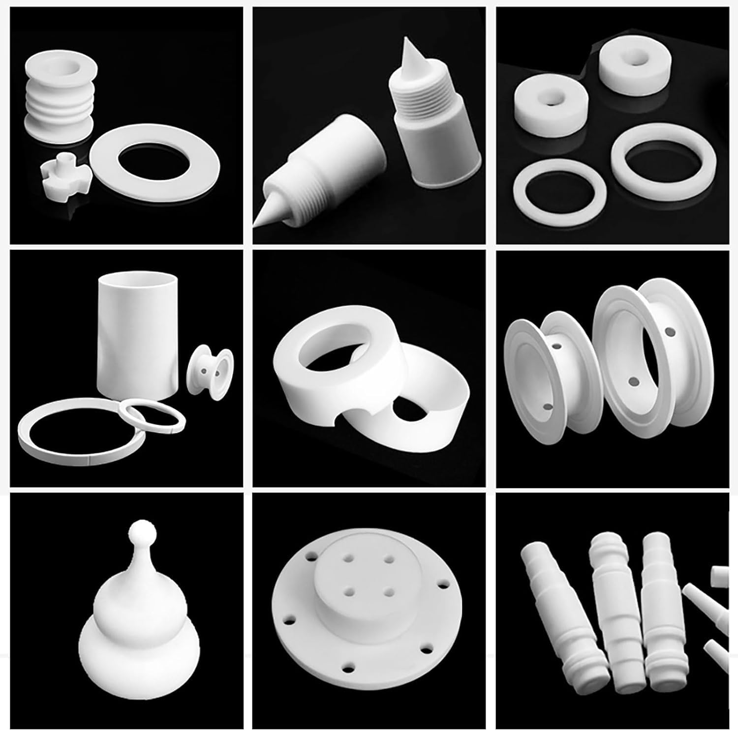 Varilla de Ptfe, barra redonda resistente teflón, varilla plástico sólido blanco gran diámetro, a productos químicos, mecanizable for uso industrial(60mm x 0.5m)