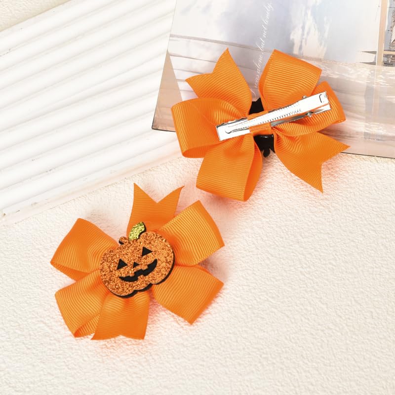 Miniatura 6 de Lazos para el pelo de Halloween, pinzas para el pelo de calabaza para niñas, lindos pasadores de Halloween para niñas pequeñas, clip de pelo con