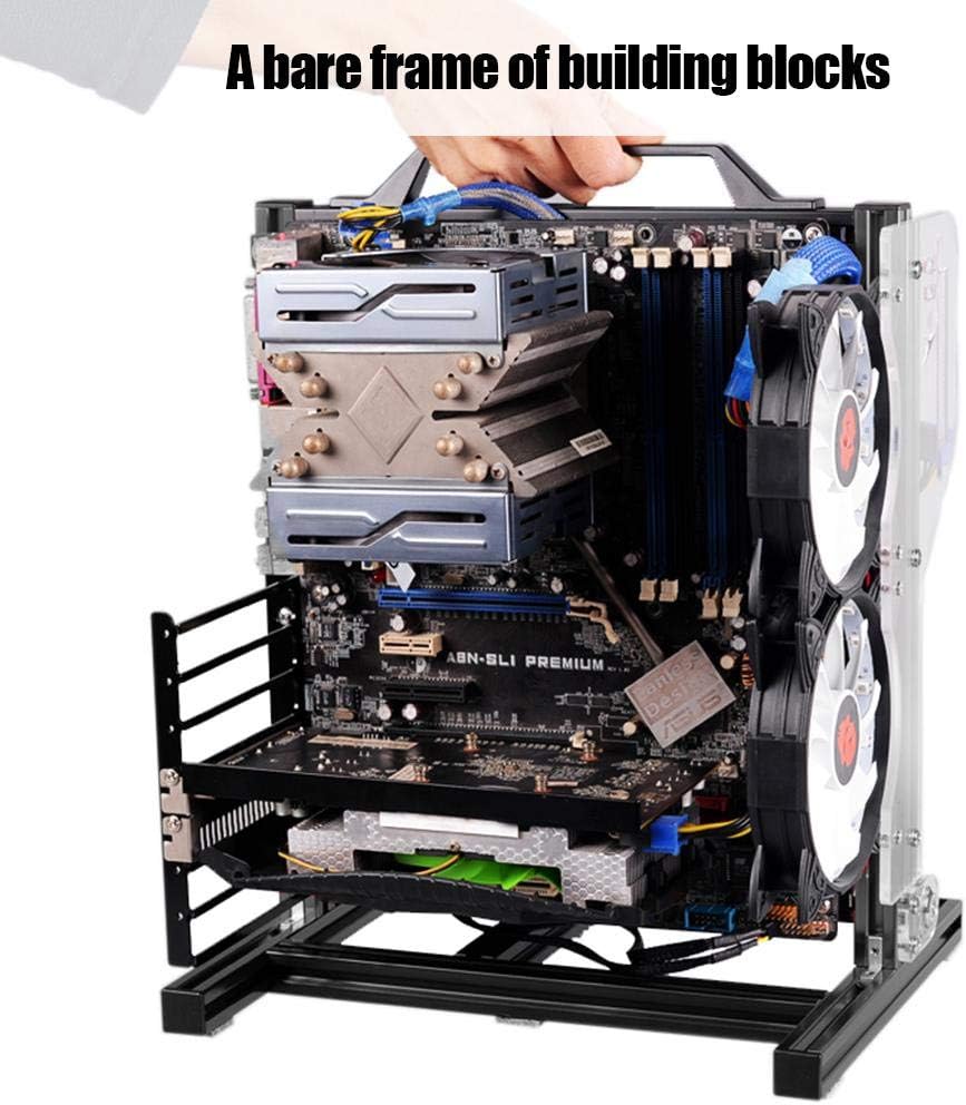 Up To 40% OFF Zopsc Open Chassis Vertical Overclocking ATX/M-ATX/ITX PC Computer Case Open Aluminum Frame Chassis Rack with Good Heat Dissipation(Black)