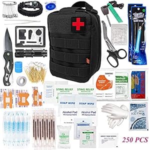 First Aid Kit Survival Kit, SCYDAO 250st Outdoor Emergency Survival Kit voor thuiskantoor Car Boot Camping Jacht Adventures Backpacken