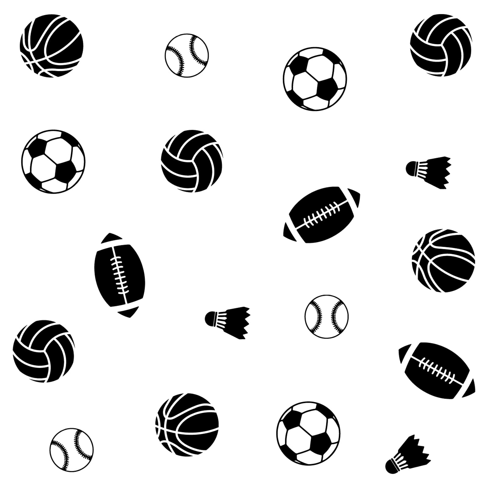SUPERDANT 6 Styles Ball Sports Wall Decals Soccer Vinyl