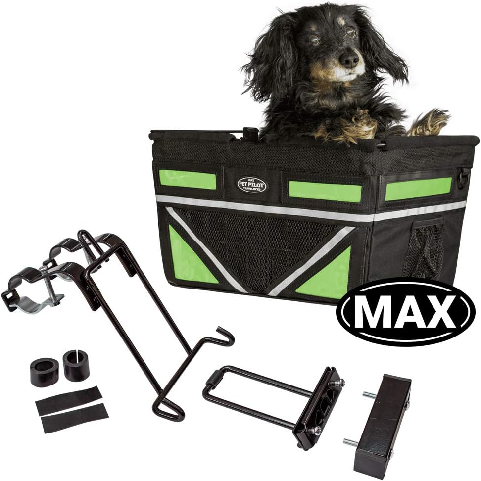 Pet-Pilot MAX Dog Bicycle Basket Carrier | 8 Color Options for Your Bike (Green)
