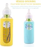 4 Paquet de manches en silicone pour les biberons en verre de Dr Brown, porte-bétail anti rupture, compatibles avec les bourdons en plastique naturel de Dr. Brown 8 oz, BPA Gratuit (blanc+bleu+vert+jaune)
