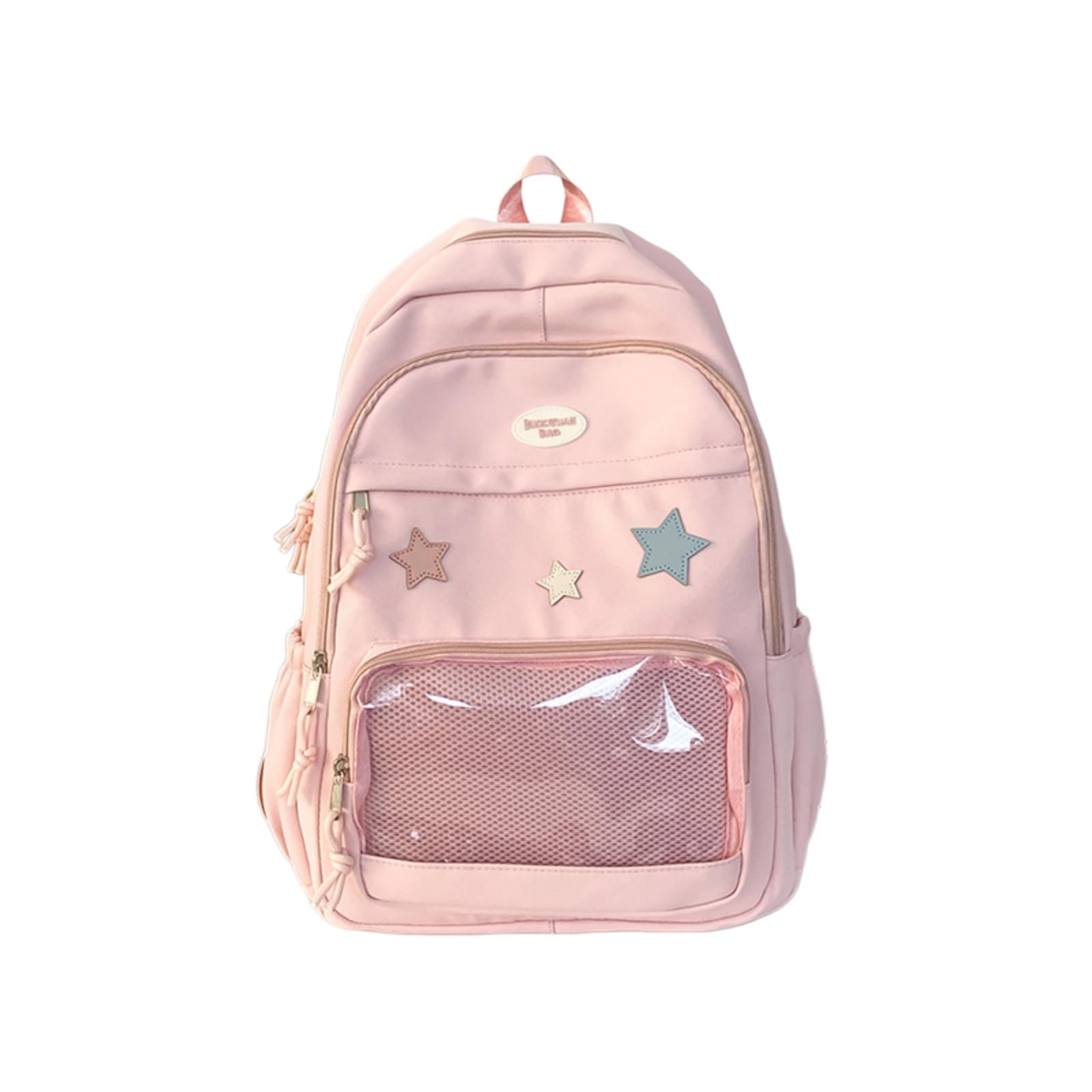 Mochila escolar Zaino Trasparente Kawaii Star, Borsa Scolastica di Grande capacità Preppy Studentesco Casual per Ragazze Uscita Giornaliera