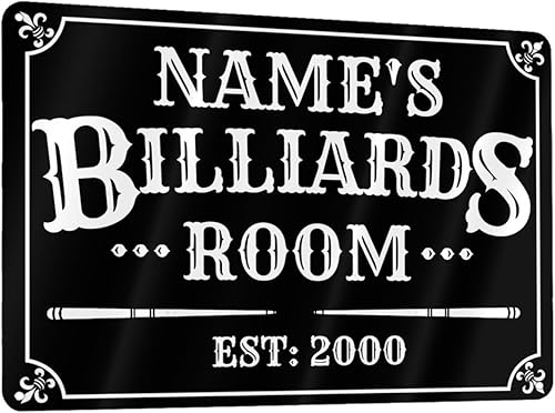 Letrero personalizado para sala de billar, accesorios de decoración de pared para cafeterías, bares, tiendas, letreros decorativos retro