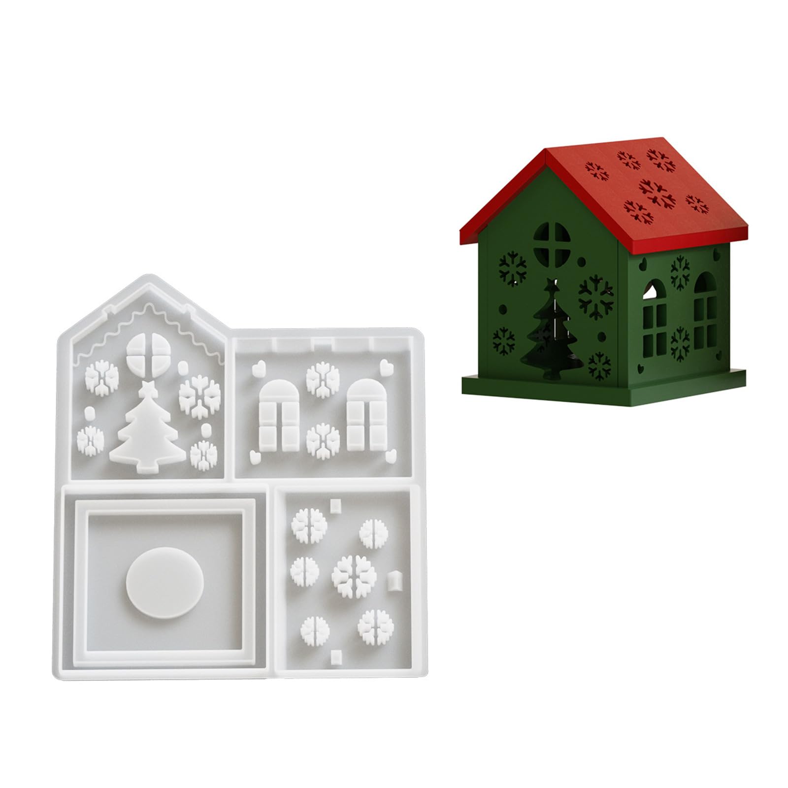 Zeizafa Sant Tree Crafting Molds Unique House Shape Night Light Stand Molds Silicone Molds Resin Art Moulds Silicone Texture For Craft