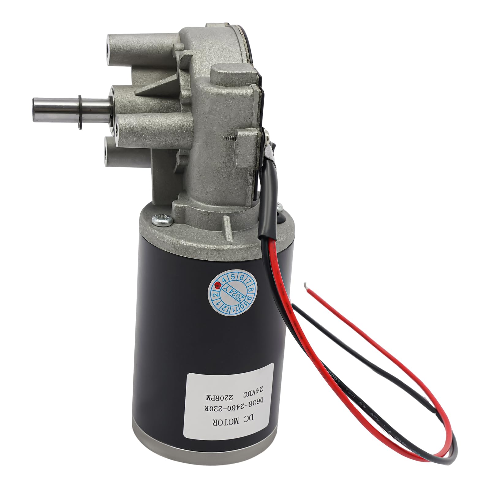 Motor reductor eléctrico reversible de 24 V 60 W, motor de engranaje reductor eléctrico de alto torque, 220 rpm, motor de engranaje micro-CC, diámetro del motor: 63 mm
