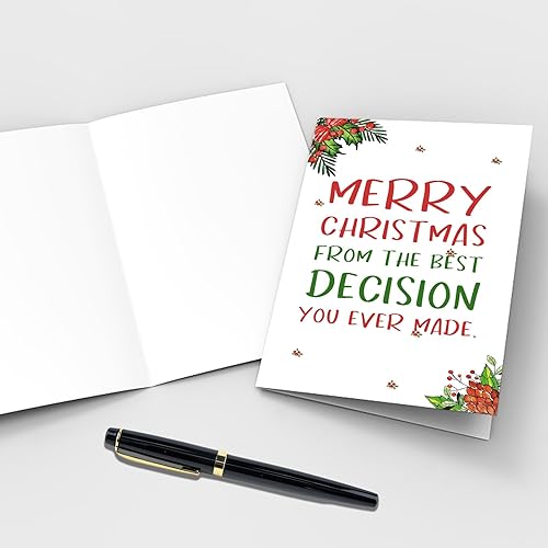 Miniatura 3 de Tarjeta de Navidad romántica para él y ella, divertida tarjeta de Navidad para marido, esposa, novio y novia, regalo de tarjeta de Navidad, Feliz