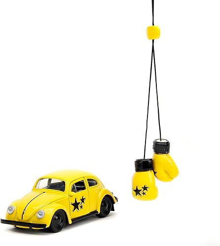 Miniatura 1 de Punch Buggy 132 escala 1959 Volkswagen Beetle - Auto fundido a presión con mini guantes accesorios (amarillo), juguetes para niños y adultos