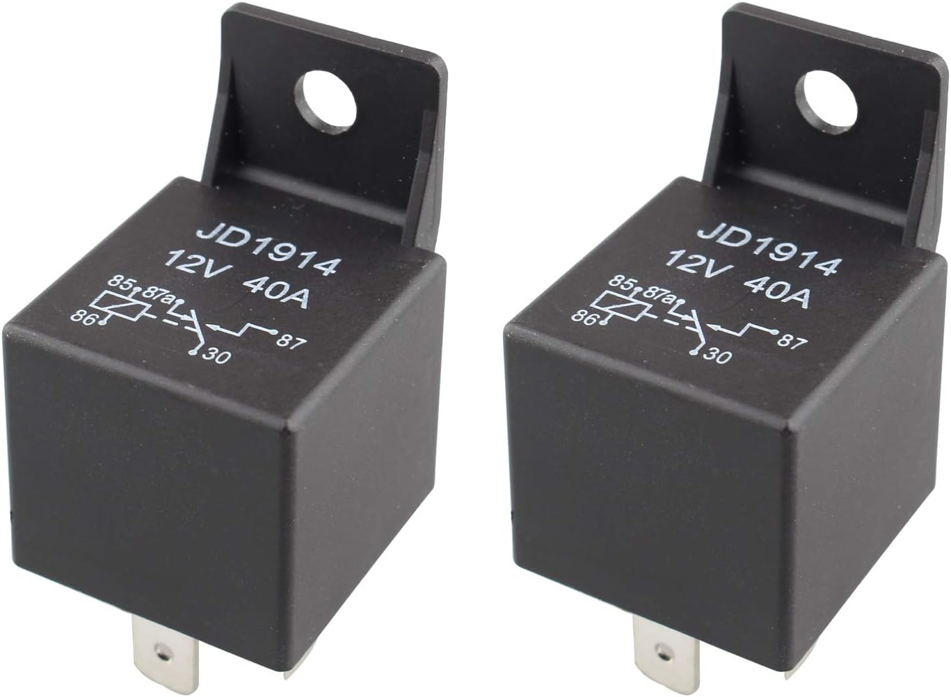 Futheda 2Pcs Car Motor Relay 5 Pin 12V Coil 40amp SPDT 40A Contactor