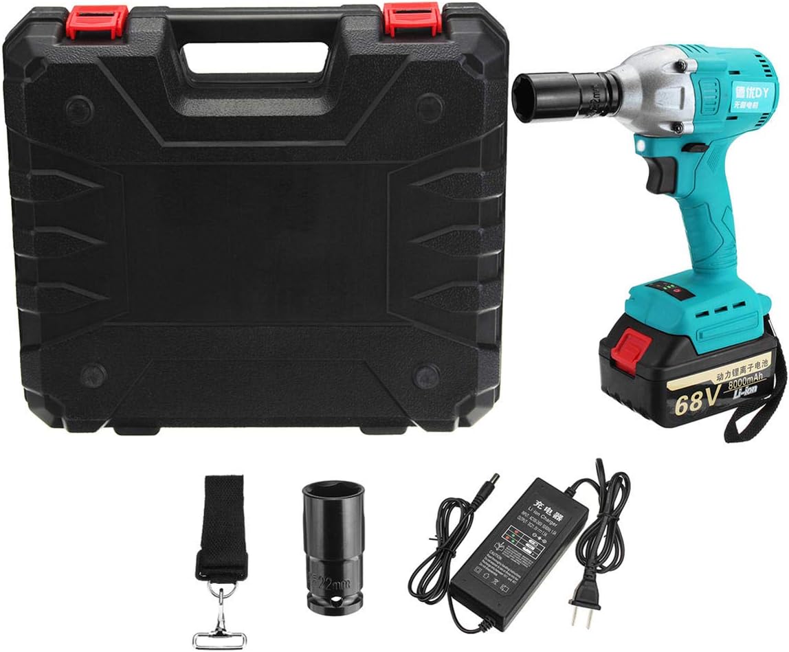 68V 8000mAh Electric Brushless Cordless Impact Wrench Reparing Tools Kit with Li-Ion Battery Charger