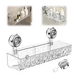 AprYew Corrugated Suction Cup Storage Holder No-Drill Wall Mounted Suction Cup Bathroom Storage Rack Shelf for Shower Kitchen