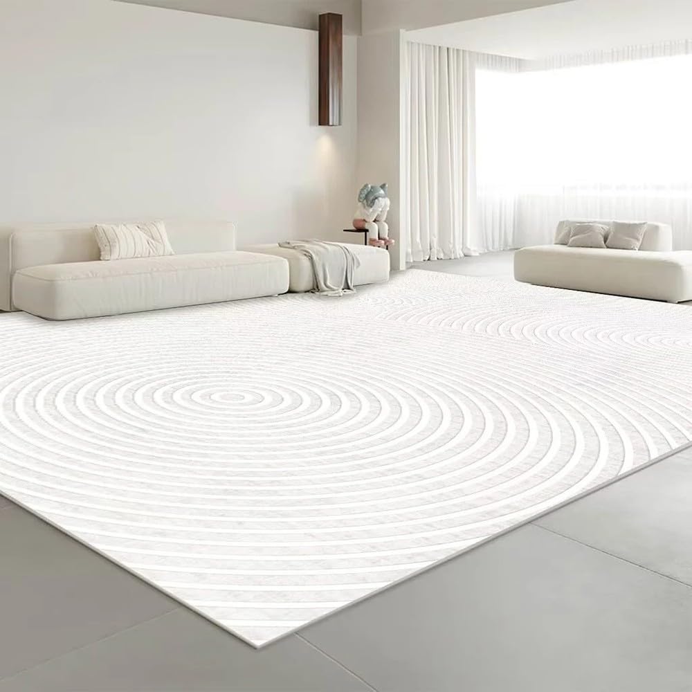 Tapis de salon moderne blanc 40x60 cm en velours doux
