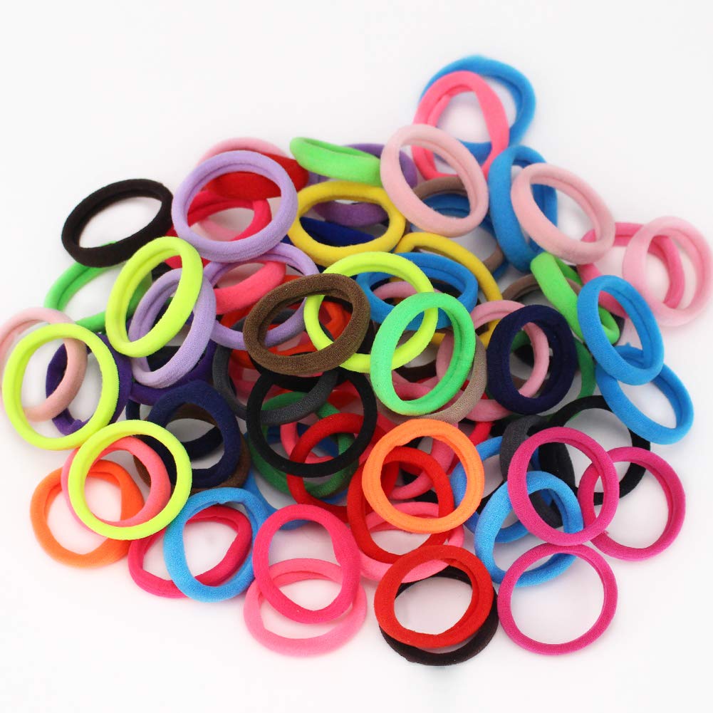Ordenado 100pcs Girls No-damage Elastic HairBand Rope Tiny Ponytail Holder Mixed Colors Headband Accessories