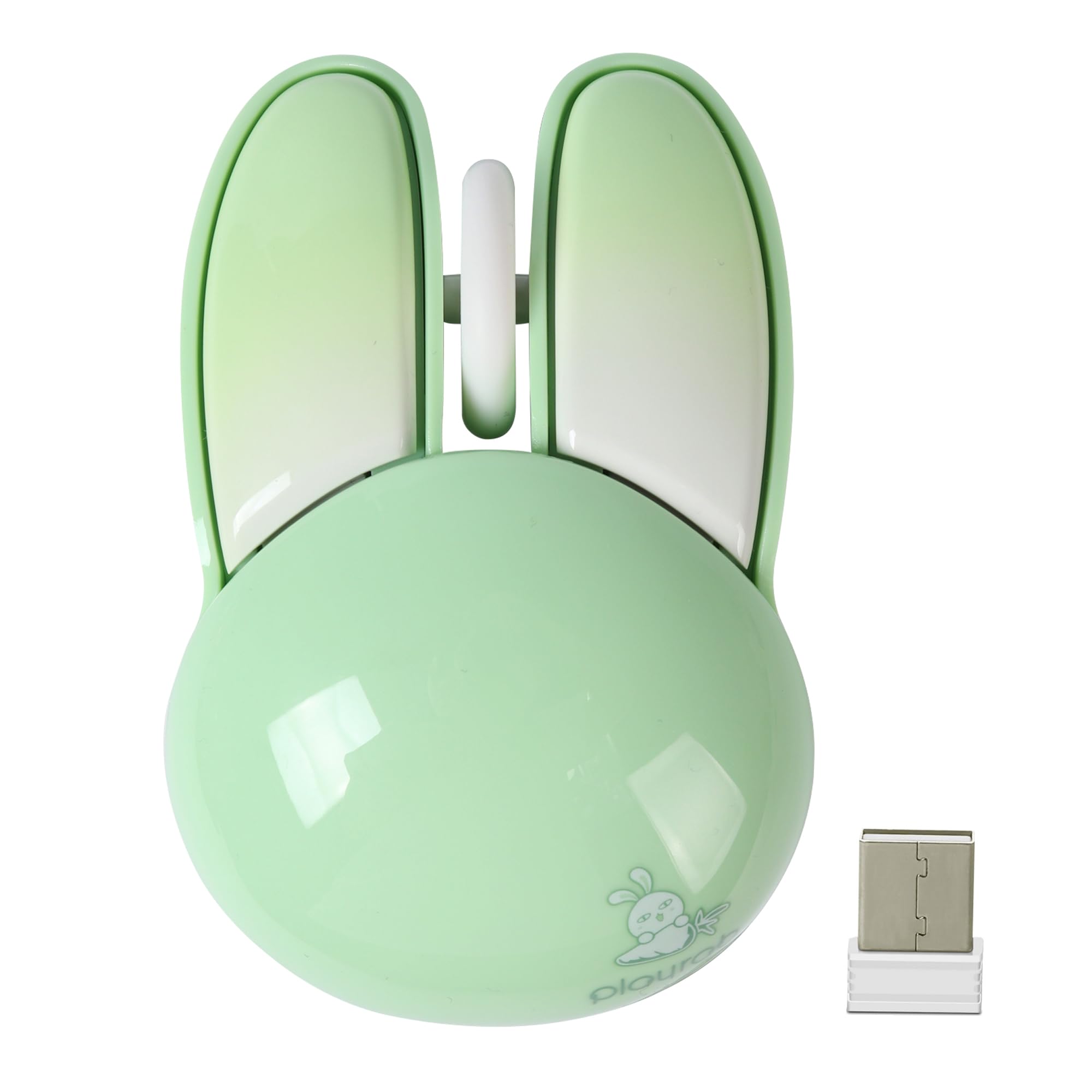 Gabongcui Wireless Mouse, Cute Hamster Shape, 2.4GHz, 15m Wireless Range, 60g Weight, 3.7in Length, USB Connectivity, Green